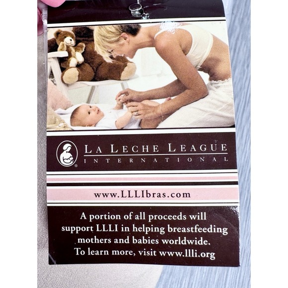 La Leche League Bandeau No Wire Bra 4206 With Clear Strap NWT Sz: XL Fits D Beig - Picture 5 of 8